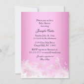 Pink & Silver Sparkle Butterfly Girl Babydusche Einladung (Rückseite)