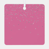 Pink Silver Sparkle Schmetterlinge Ihr Foto Ornament Aus Metall (Rückseite)