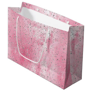 Pink Silver Stars Geburtstag Große Geschenktüte
