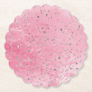 Pink Silver Stars Geburtstag Untersetzer