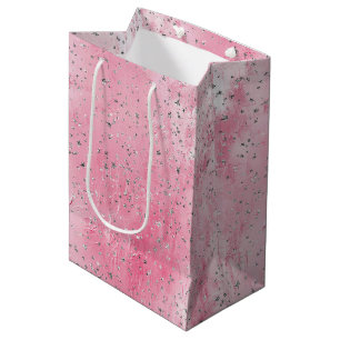 Pink Silver Sterne Geburtstag Mittlere Geschenktüte