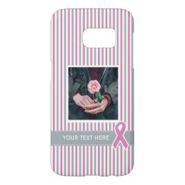 Pink & Silver Stripes für benutzerdefinierte Foto- iPhone 16 Plus Hülle