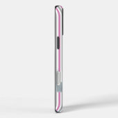 Pink & Silver Stripes für benutzerdefinierte Foto- Case-Mate iPhone Hülle (Rückseite / Rechts)