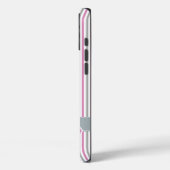 Pink & Silver Stripes für benutzerdefinierte Foto- Case-Mate iPhone Hülle (Rückseite / Links)