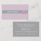 Pink & Silver Strips benutzerdefinierte Visitenkar Visitenkarte (Vorne/Hinten)