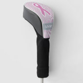 Pink & Silver Strips, kundenspezifische Abdeckung Golf Headcover (angewinkelt)
