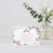 Pink Silver Tiara Butterfly Enclosure Card Begleitkarte (Stehend Vorderseite)