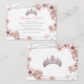 Pink Silver Tiara Butterfly Enclosure Card Begleitkarte (Vorne/Hinten)