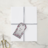 Pink Silver White Floral Geschenk Tag Geschenkanhänger (Mit Garn)
