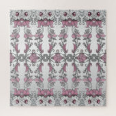 Pink Silver White Floral Jigsaw Puzzle (Vertikal)
