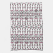 Pink Silver White Floral Kitchen Handtücher (Vertikal)