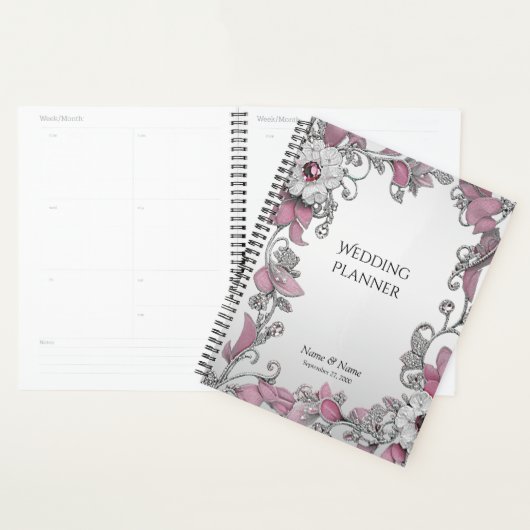 Pink Silver White Floral Plane Planer (Anzeige)