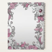 Pink Silver White Floral Plane Planer (Rückseite)