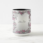 Pink Silver White Floral Tasse (Zentrum)