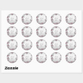 Pink Silver White Floral Wedding Sticker (Blatt)