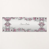 Pink Silver White Floral Yogmatte Yogamatte (Vorderseite (Horizontal))