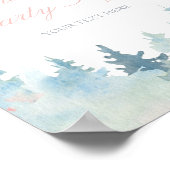 Pink & Silver Winter Wonderland Custom Party Signi Poster (Ecke)