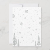 Pink & Silver Winter Wunderland Danke Karte (Rückseite)