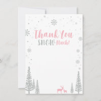 Pink & Silver Winter Wunderland Danke Karte