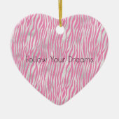 Pink Silver Zebra Glitzer Keramik Ornament (Vorne)