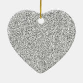 Pink Silver Zebra Glitzer Keramik Ornament (Hinten)