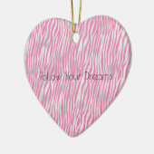 Pink Silver Zebra Glitzer Keramik Ornament (Links)
