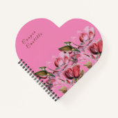 Pink Simple Beruflich Calligraphy Magnolias Notizblock (Vorderseite)