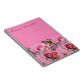 Pink Simple Beruflich Calligraphy Magnolias Notizblock (Rechte Seite)