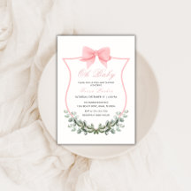 Pink Simple Bow Eucalyptus Wappen Girl Baby Showro