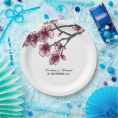 Pink Simple Cheroms Papierblüten Teller (Party)