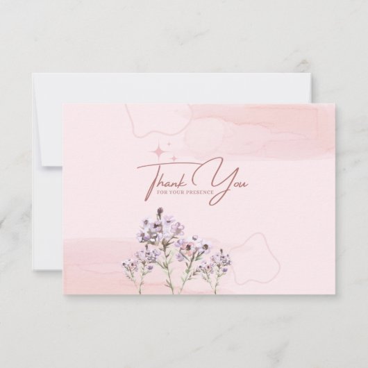 Pink Simple Danke Card (Rückseite)