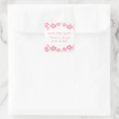 Pink Simple Floral Save the Date Stickers (Tasche)