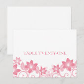 Pink Simple Floral Tischnummer Postkarte (Vorne/Hinten)