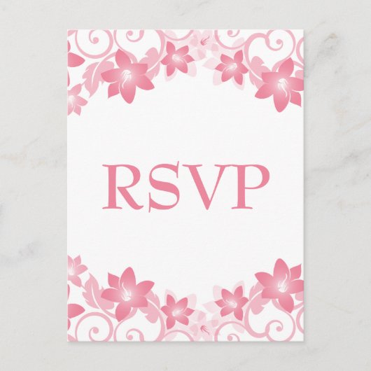 Pink Simple Floral UAWG Postkarte (Vorderseite)
