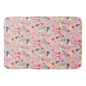 Pink Simple Garden Wildblume Pattern Badematte (Vorderseite)
