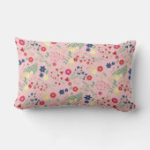 Pink Simple Garden Wildblume Pattern Lendenkissen (Rückseite)