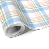 Pink Simple Gingham Check Christmas Geschenkpapier (Rolleneckpunkt)