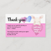 Pink Simple Heart Niedlich Baby Bunny Rabbit Viele Begleitkarte (Vorderseite)