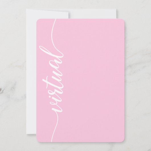 Pink Simple LIVE VIRTUAL BRAUTPARTY Einladung (Rückseite)