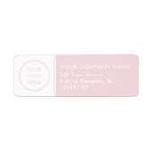 Pink Simple Logo Business Address-Label (Vorne)