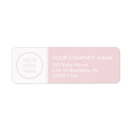 Pink Simple Logo Business Address-Label