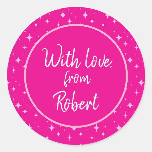 Pink Simple Minimalistic Runder Aufkleber (Vorderseite)