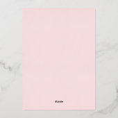 Pink Simple Modern Calligraphy Baptisse Foto Folieneinladung (Rückseite)