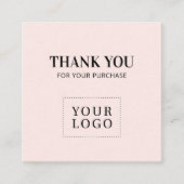 Pink Simple Modern Danke Business Cards Quadratische Visitenkarte (Vorderseite)