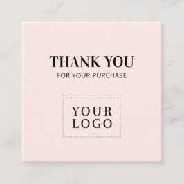 Pink Simple Modern Danke Business Cards Quadratische Visitenkarte