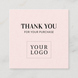 Pink Simple Modern Danke Business Cards Quadratische Visitenkarte