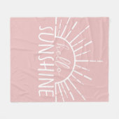 Pink Simple Modern Hello Sunshine Fleecedecke (Vorderseite (Horizontal))
