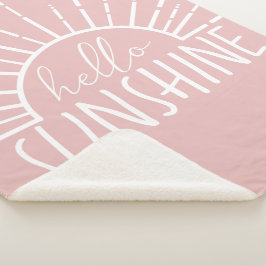 Pink Simple Modern Hello Sunshine Sherpadecke