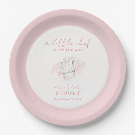 Pink Simple Modern Little Koch Baby Dusche Pappteller (Vorderseite)