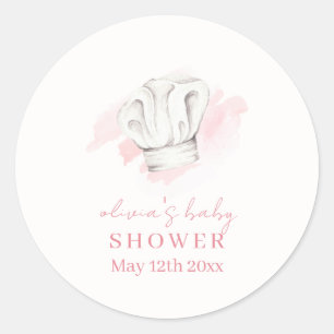 Pink Simple Modern Little Koch Baby Dusche Runder Aufkleber